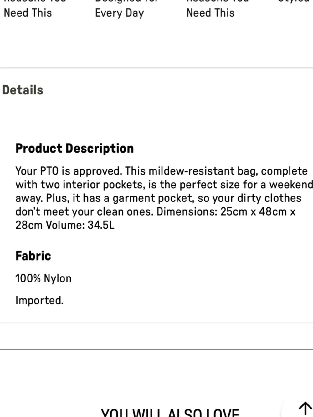 NWT Fabletics Travel Bag convertible hanging bag/weekender - Picture 14 of 14